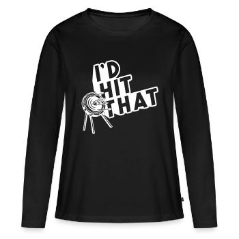 Bogenschießen - Id hit that - Frauen Premium Bio Langarmshirt - Schwarz - Vorne - Julia (174cm)
