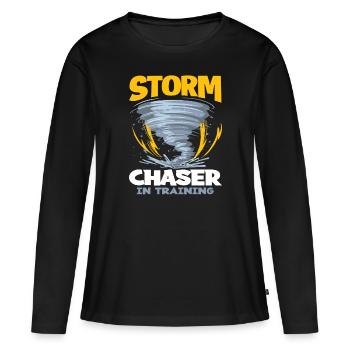 Storm Chaser Tornado Tornado Storms Cadeau - T-shirt manches longues Premium bio Femme - noir - Devant - Julia (174cm)