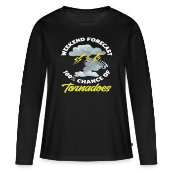 Storm Chaser Week-end Storm Chase - T-shirt manches longues Premium bio Femme - noir - Devant - Julia (174cm)