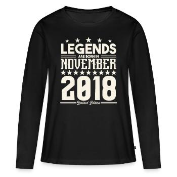Legends Are Born In November 2018.Gift anniversary - T-shirt manches longues Premium bio Femme - noir - Devant - Julia (174cm)