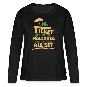 Mallorca Sommer Urlaub Balearen Insel - Frauen Premium Bio Langarmshirt - Schwarz - Vorne - Julia (174cm)