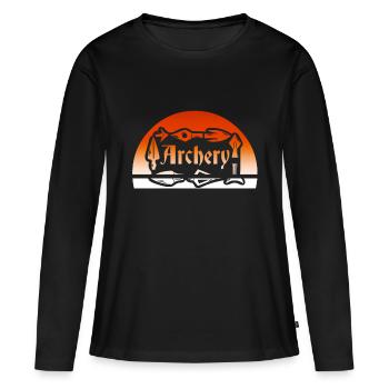 Arc et flèche Archer à l’arc - T-shirt manches longues Premium bio Femme - noir - Devant - Julia (174cm)
