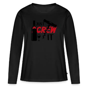 Ach schei* drauf Lieber Wein Screw it - T-shirt manches longues Premium bio Femme - noir - Devant - Julia (174cm)