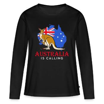 L’Australie appelle les kangourous mignons de l’outback - T-shirt manches longues Premium bio Femme - noir - Devant - Julia (174cm)