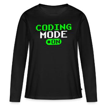 Codeur de codage Mode de programmation A Codeur - T-shirt manches longues Premium bio Femme - noir - Devant - Julia (174cm)