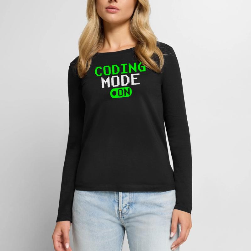 Codeur de codage Mode de programmation A Codeur T-shirt manches longues Premium bio Femme