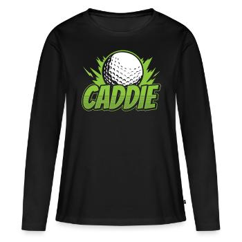 Caddie Golf Golfeur Profession de golfeur - T-shirt manches longues Premium bio Femme - noir - Devant - Julia (174cm)
