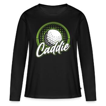 Caddie Golfeur Golfen Profession de golf - T-shirt manches longues Premium bio Femme - noir - Devant - Julia (174cm)