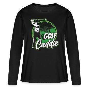 Golf Caddy Profession Golfeur Golf - T-shirt manches longues Premium bio Femme - noir - Devant - Julia (174cm)