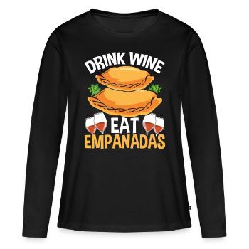 Empanadas Maker Vin Boire Amateur Cuisine latine - T-shirt manches longues Premium bio Femme - noir - Devant - Julia (174cm)
