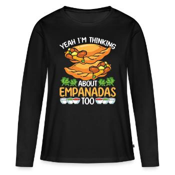 Empanada Lover oui Je pense à aussiEmpanadaE - T-shirt manches longues Premium bio Femme - noir - Devant - Julia (174cm)
