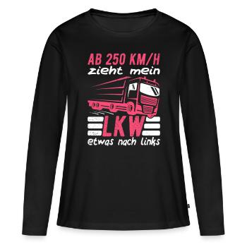 LKW-Fahrerin Lastwagenfahrerin Truckerin Geschenk - Frauen Premium Bio Langarmshirt - Schwarz - Vorne - Julia (174cm)