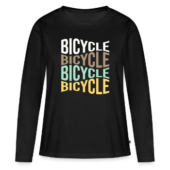 Bicyclette - T-shirt manches longues Premium bio Femme - noir - Devant - Julia (174cm)