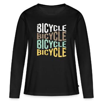 Bicyclette - T-shirt manches longues Premium bio Femme - noir - Devant - Julia (174cm)