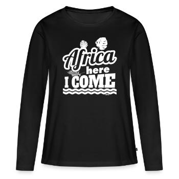 Afrique - T-shirt manches longues Premium bio Femme - noir - Devant - Julia (174cm)