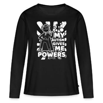 Enfants autistes Super-héros Asperger - T-shirt manches longues Premium bio Femme - noir - Devant - Julia (174cm)