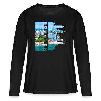 Coblence Allemagne Ville Skyline Home Love - T-shirt manches longues Premium bio Femme - noir - Devant - Julia (174cm)