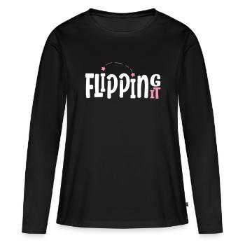 Flipping It Design - Gymnast Gift Idea - Women's Premium Organic Long Sleeve Shirt - black - Front - Julia (174cm)