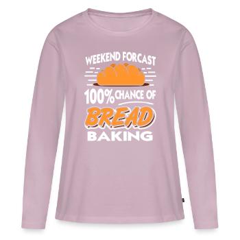 Weekind forcast 100% chance of Bread Baking - Women's Premium Organic Long Sleeve Shirt - dusky pink - Front - Julia (174cm)