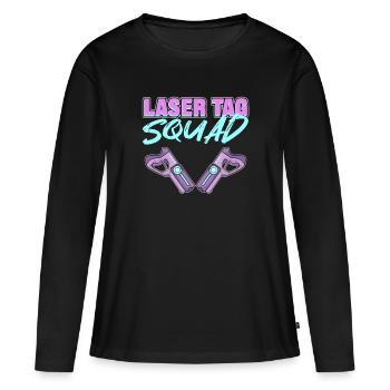 Laser Tag Squad - T-shirt manches longues Premium bio Femme - noir - Devant - Julia (174cm)