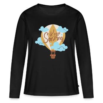 Keep Soaring Hot Air Balloon Thrill Seeker - T-shirt manches longues Premium bio Femme - noir - Devant - Julia (174cm)