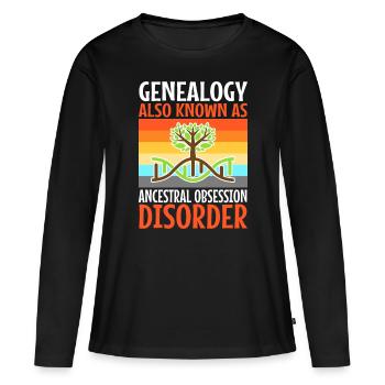 Trouble obsessionnel ancestral - T-shirt manches longues Premium bio Femme - noir - Devant - Julia (174cm)