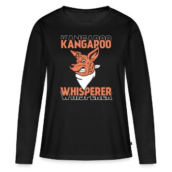 Kangourou Whisperer Animal Kangourou Kangourou - T-shirt manches longues Premium bio Femme - noir - Devant - Julia (174cm)