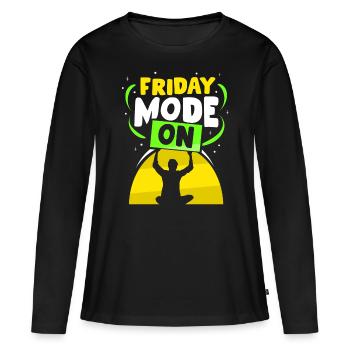 Mode vendredi Un vendredi sarcastique enfin - T-shirt manches longues Premium bio Femme - noir - Devant - Julia (174cm)