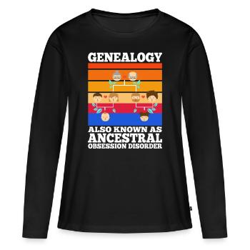 Trouble obsessionnel ancestral - T-shirt manches longues Premium bio Femme - noir - Devant - Julia (174cm)