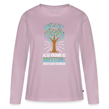 Trouble obsessionnel ancestral - T-shirt manches longues Premium bio Femme - rose poudré - Devant - Julia (174cm)