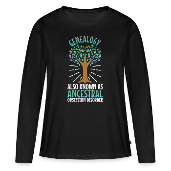 Trouble obsessionnel ancestral - T-shirt manches longues Premium bio Femme - noir - Devant - Julia (174cm)