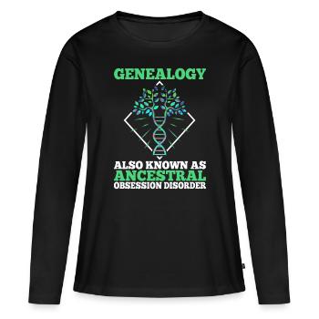 Trouble obsessionnel ancestral - T-shirt manches longues Premium bio Femme - noir - Devant - Julia (174cm)