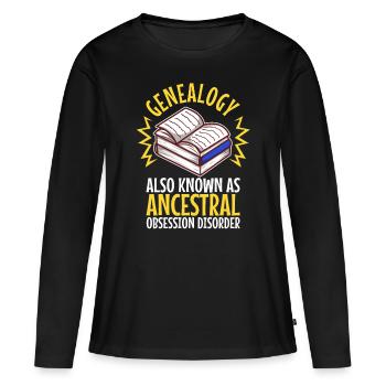 Trouble obsessionnel ancestral - T-shirt manches longues Premium bio Femme - noir - Devant - Julia (174cm)