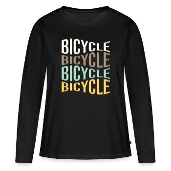 Bicyclette - T-shirt manches longues Premium bio Femme - noir - Devant - Julia (174cm)