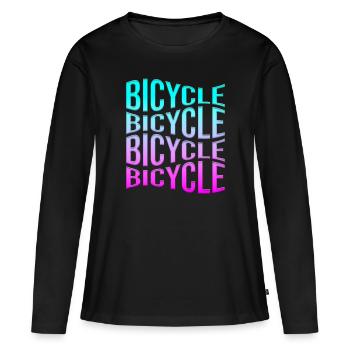 Bicyclette - T-shirt manches longues Premium bio Femme - noir - Devant - Julia (174cm)