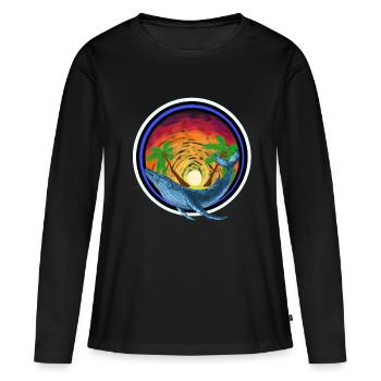 Mammifères marins Baleine Poissons Mers du Sud Île de protection de l’environnement - T-shirt manches longues Premium bio Femme - noir - Devant - Julia (174cm)