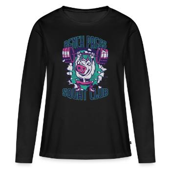 Bench Press Squad Club Bull Training Training Moti - T-shirt manches longues Premium bio Femme - noir - Devant - Julia (174cm)