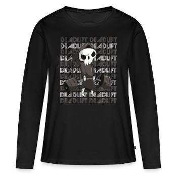 Deadlift Till Death Gym Workout Motivation - T-shirt manches longues Premium bio Femme - noir - Devant - Julia (174cm)