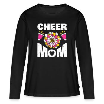 Cheer Mom Shirt Mutter Cheerleader Geschenk - Frauen Premium Bio Langarmshirt - Schwarz - Vorne - Julia (174cm)