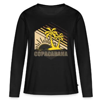 Copacabana Palm Summer Beach Sun Waves Ferie - Women's Premium Organic Long Sleeve Shirt - black - Front - Julia (174cm)