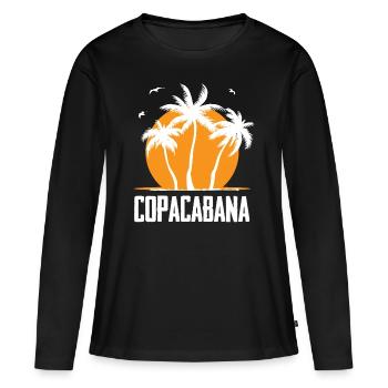 Copacabana Rio Palm Trees Summer Beach Sun Waves U - Women's Premium Organic Long Sleeve Shirt - black - Front - Julia (174cm)