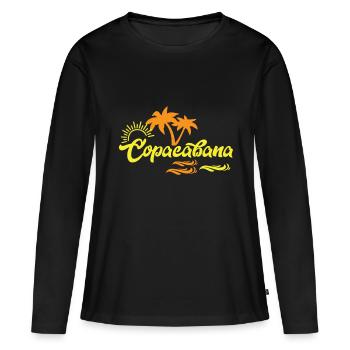 Beach Copacabana Rio Palms Summer Sun Waves U - Women's Premium Organic Long Sleeve Shirt - black - Front - Julia (174cm)