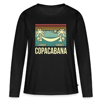 Copacabana Rio Palms Summer Beach Sun Brazil - Women's Premium Organic Long Sleeve Shirt - black - Front - Julia (174cm)