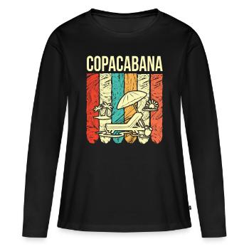 Copacabana Holiday Rio Palms Summer Beach Sun B - Women's Premium Organic Long Sleeve Shirt - black - Front - Julia (174cm)