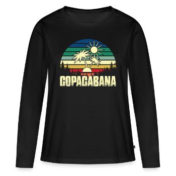 Rio Beach Copacabana Holiday Palms Summer Sun Bra - Women's Premium Organic Long Sleeve Shirt - black - Front - Julia (174cm)