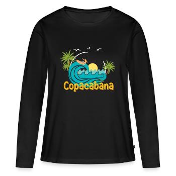 Beach holiday Copacabana Palms Summer Waves Brasi - Women's Premium Organic Long Sleeve Shirt - black - Front - Julia (174cm)