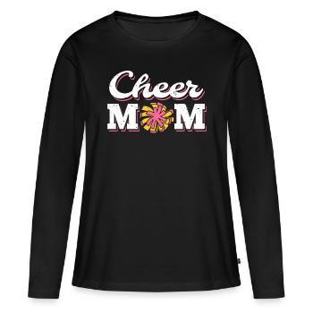 Cheer Mom Shirt Mutter Cheerleader Geschenk - Frauen Premium Bio Langarmshirt - Schwarz - Vorne - Julia (174cm)