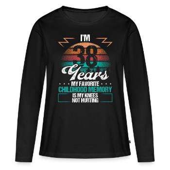 38 Year Old Knee Injury Humor Funny Birthday Idea - Frauen Premium Bio Langarmshirt - Schwarz - Vorne - Julia (174cm)