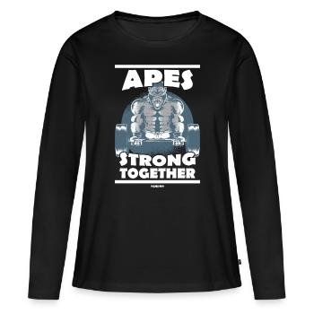 Apes Strong Together - Women's Premium Organic Long Sleeve Shirt - black - Front - Julia (174cm)