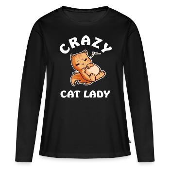 Crazy Cat Lady - Women's Premium Organic Long Sleeve Shirt - black - Front - Julia (174cm)